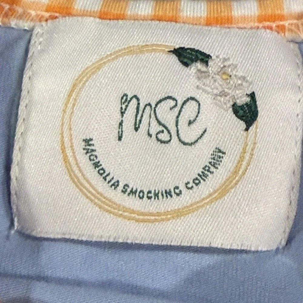 Magnolia Smocking Company Bubble Romper 3-6M Puppies Pumpkins Fall Gingham
